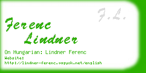 ferenc lindner business card